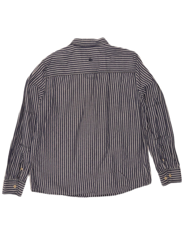 FAT FACE Camicia da uomo XL in cotone a righe blu navy