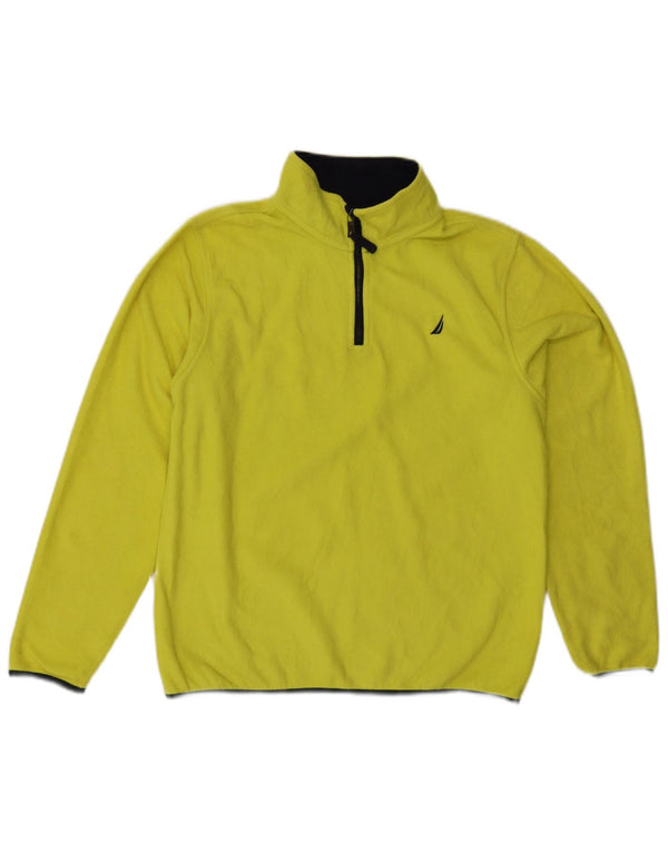 Maglione in pile da donna Nautica con collo e zip UK 14/16 grande poliestere giallo