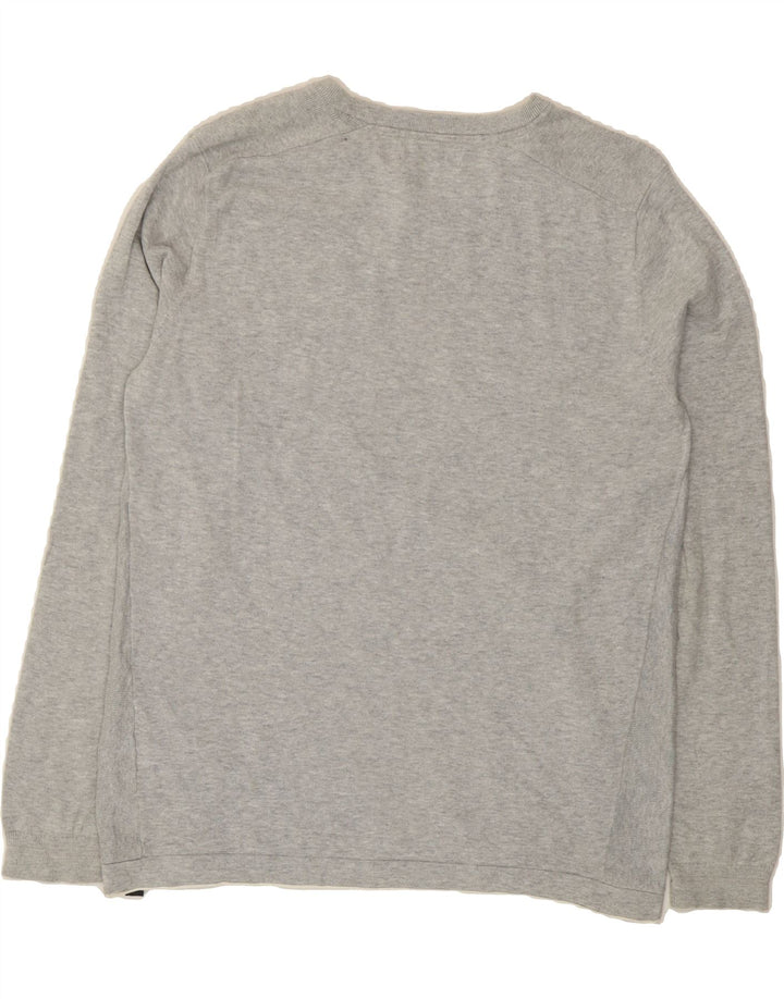 CALVIN KLEIN Mens Graphic Crew Neck Jumper Sweater Medium Grey Cotton Vintage Calvin Klein and Second-Hand Calvin Klein from Messina Hembry 
