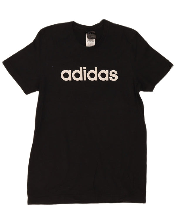 T-shirt grafica da uomo Adidas Top piccola in cotone nero