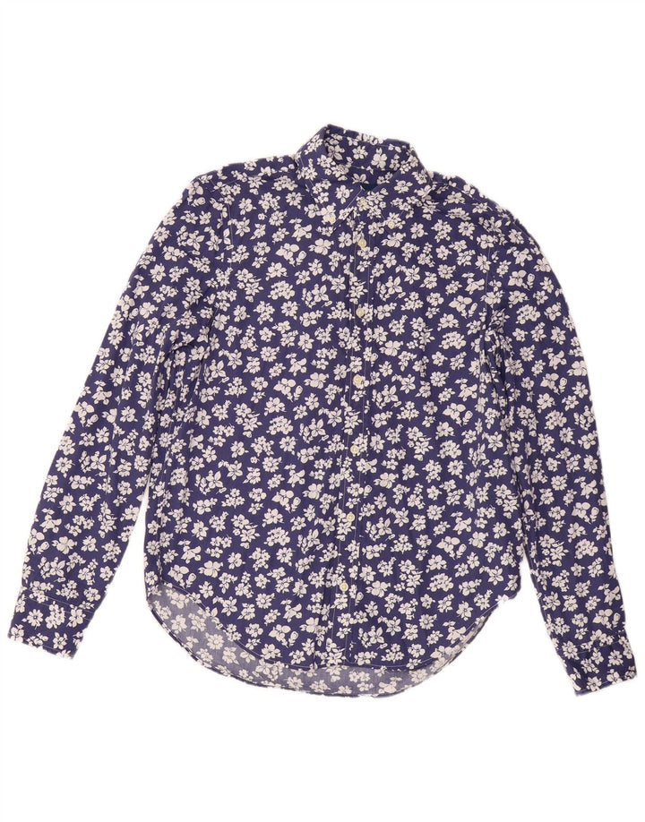 Camicia da donna Ralph Lauren US 8 cotone floreale blu navy medio