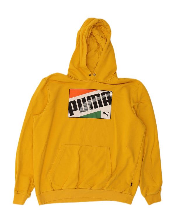 Felpa con cappuccio grafica da uomo Puma XL gialla