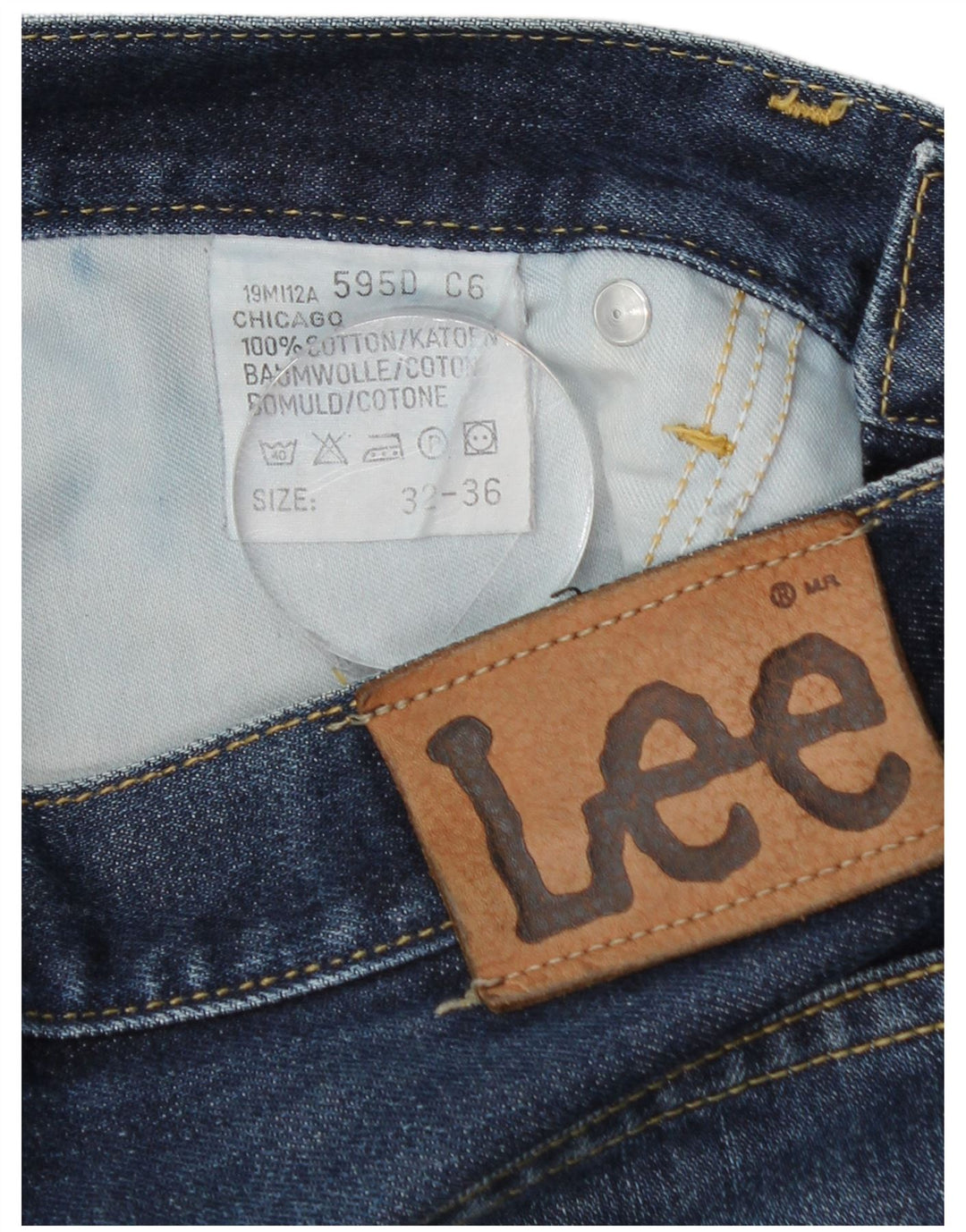 Jeans dritti Chicago da uomo LEE W32 L26 cotone blu
