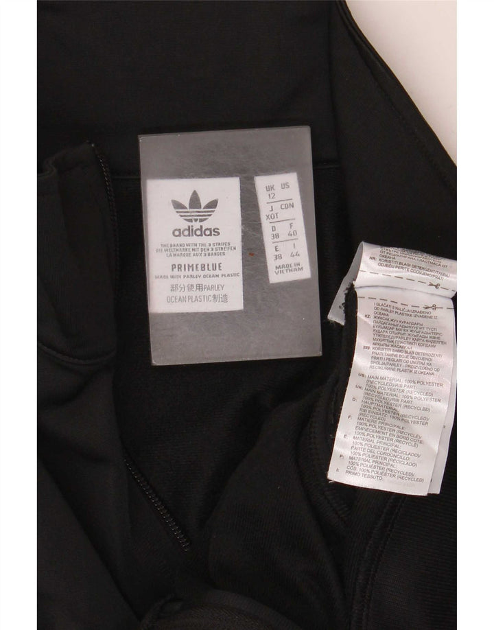 Giacca da ginnastica corta da donna Adidas UK 12 poliestere nero medio