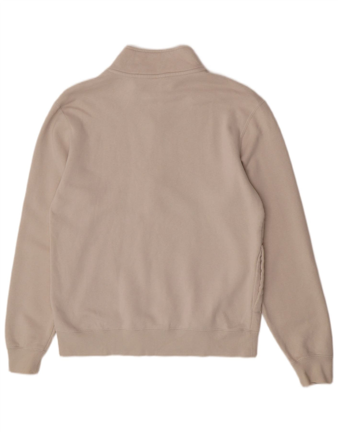 Felpa Nike da uomo con zip e collo, in cotone bianco sporco medio