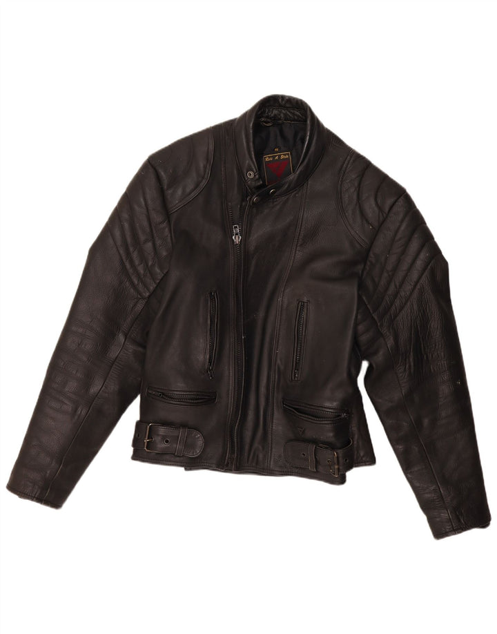 Giacca da motociclista in pelle da uomo Modeka IT 56 2XL Nera