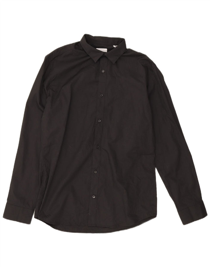Camicia da uomo Jack & Jones grande in cotone nero