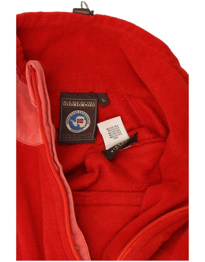 Giacca in pile da donna Napapijri UK 16 Large Rosso Poliestere