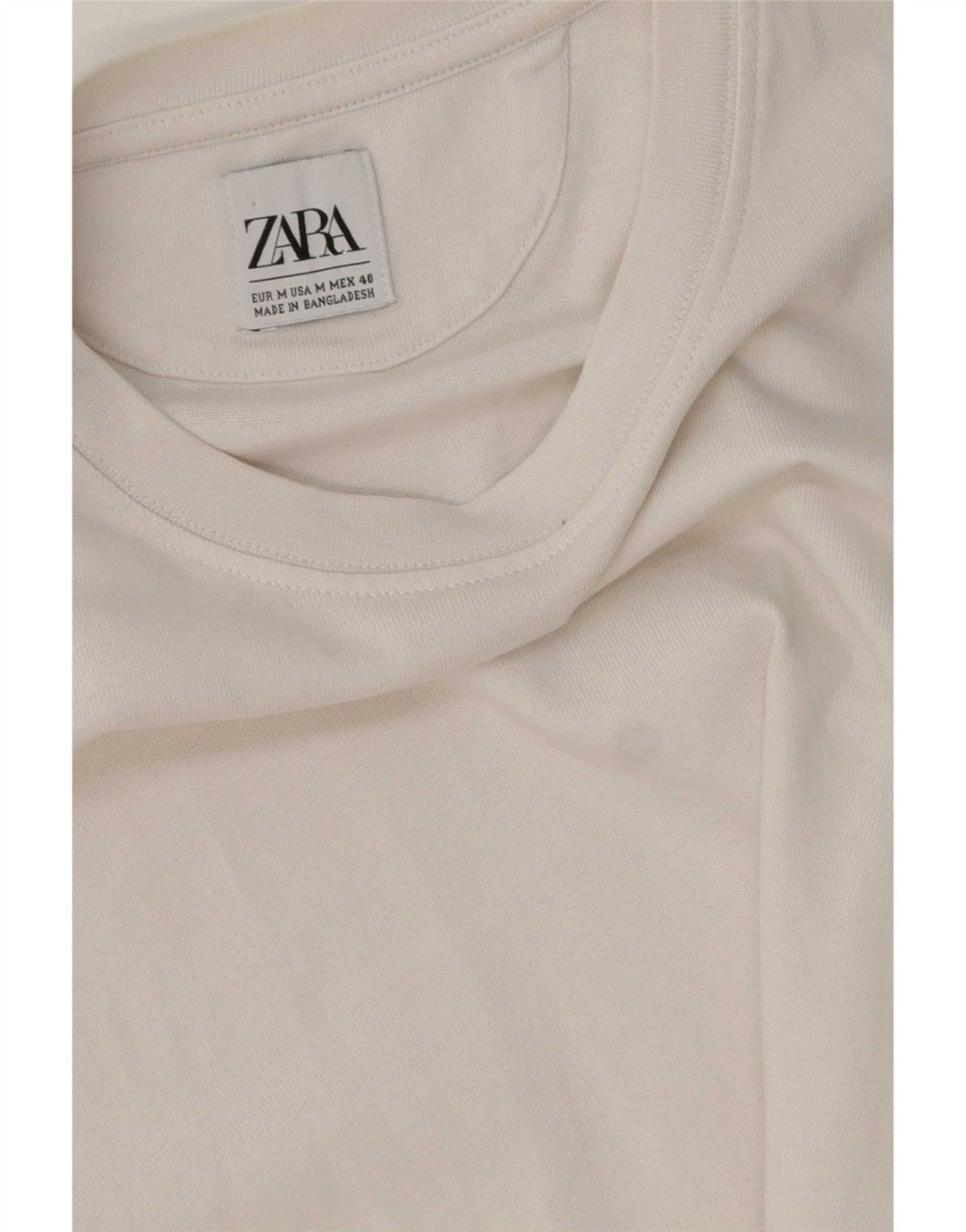 T-shirt Zara da uomo Top bianca media