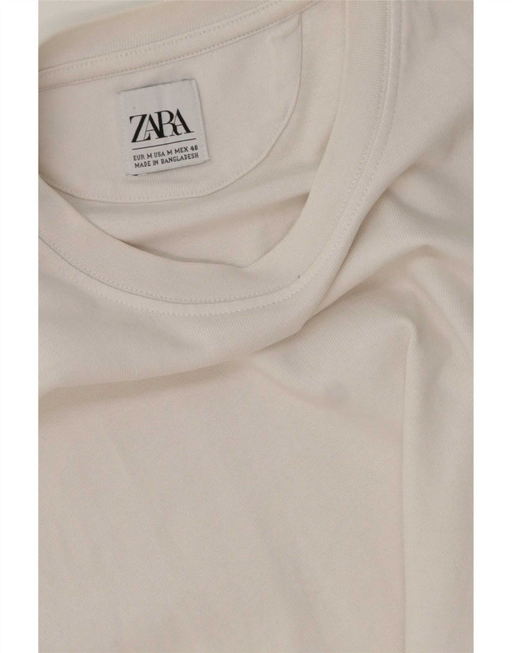 T-shirt Zara da uomo Top bianca media