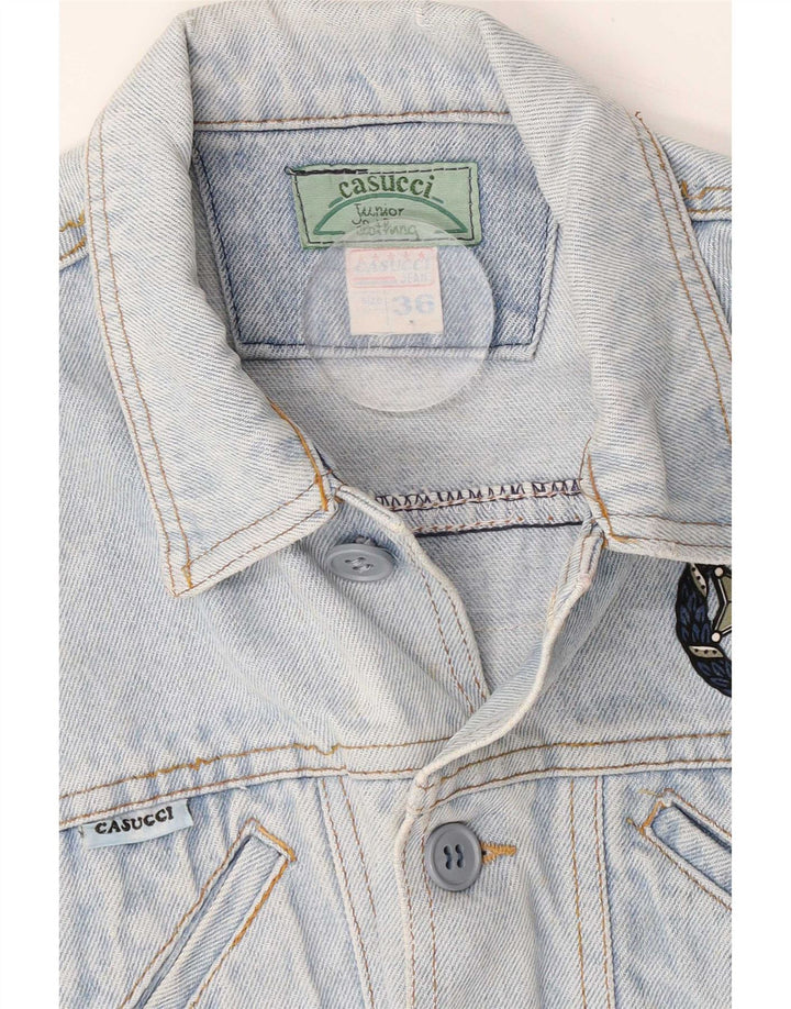 Casucci Gilet in denim grafico per ragazzi 9-10 anni in cotone blu