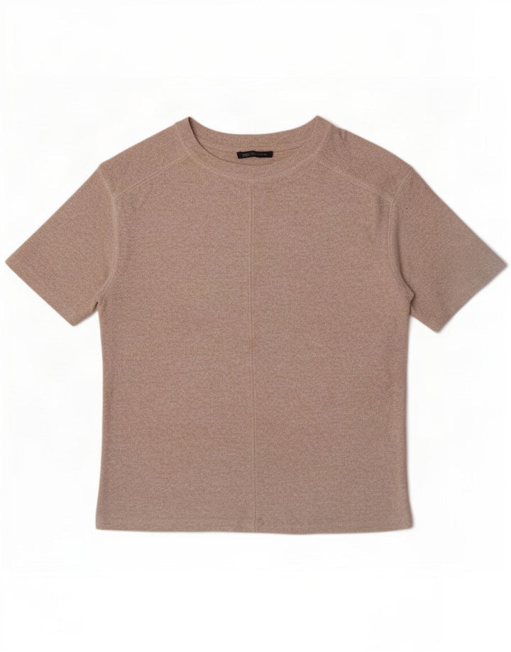 T-shirt da donna Marks & Spencer Top UK 12 Viscosa beige medio