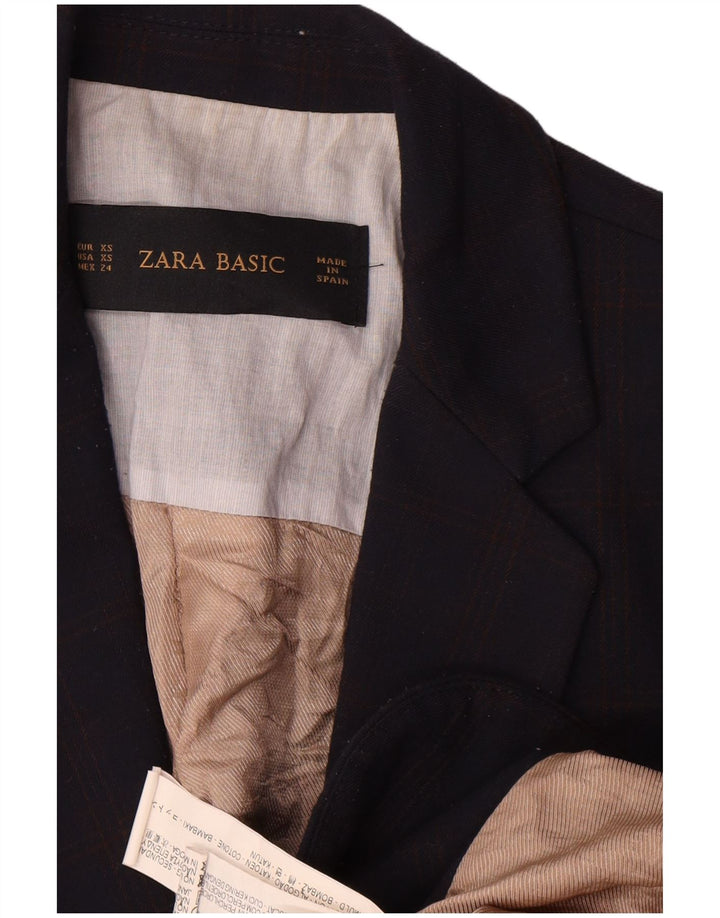 Giacca blazer a 1 bottone da donna Zara UK 6 XS poliestere blu navy