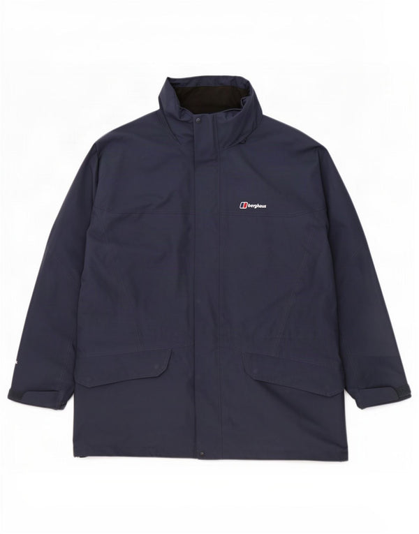 Impermeabile con cappuccio da uomo Berghaus UK 42 XL poliestere blu navy
