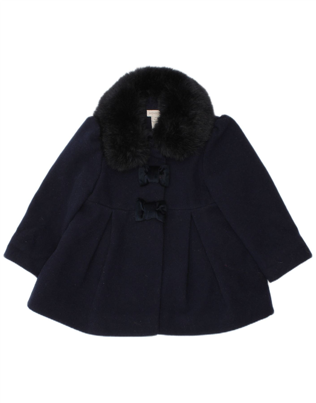 MONSOON Cappotto per neonata 12-18 mesi in poliestere blu navy