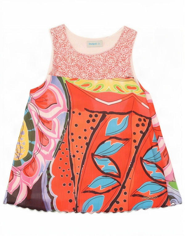 Desigual Camicetta grafica da donna Top UK 12 Medio multicolore floreale