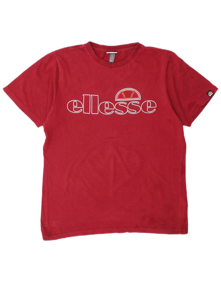 ELLESSE T-shirt grafica da uomo Top rosso medio in cotone