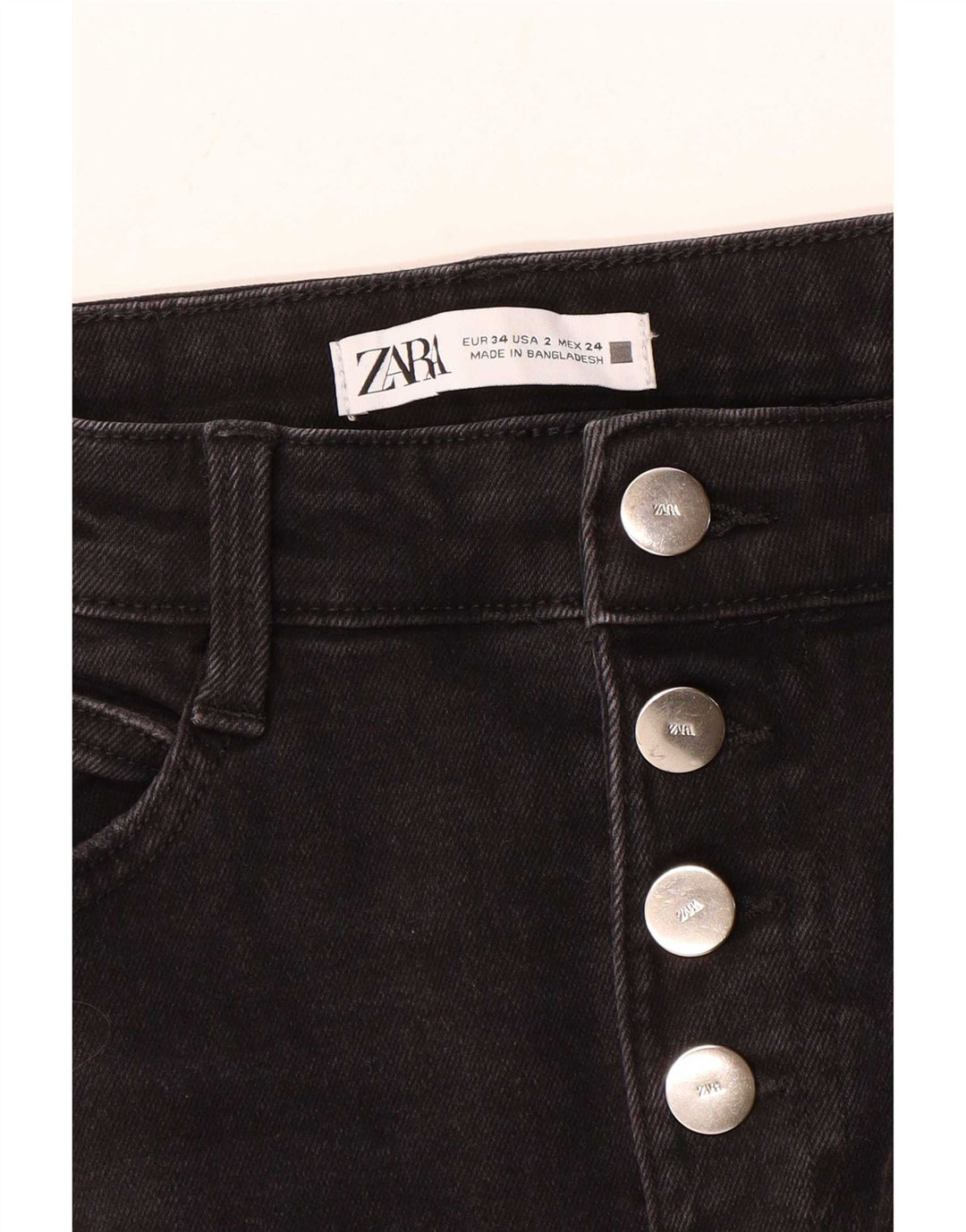 Jeans svasati da donna Zara EU 34 2XS W24 L31 Nero