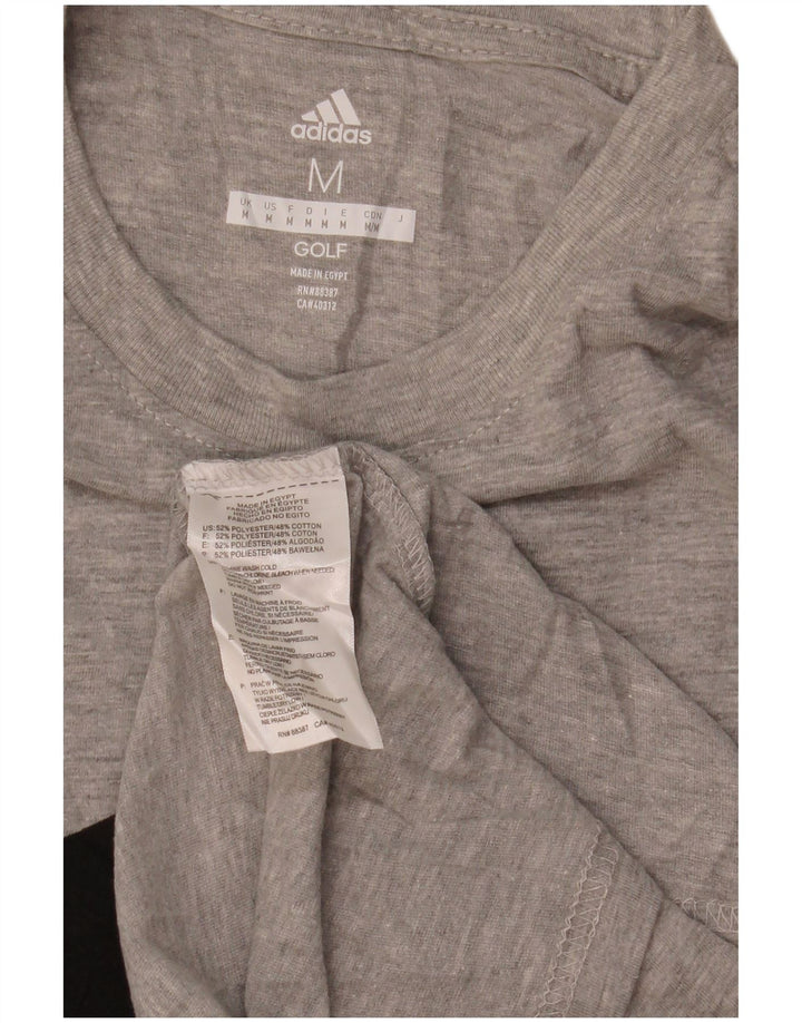 Top grafico Adidas da uomo a maniche lunghe in poliestere chiazzato grigio medio