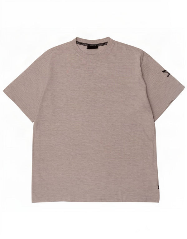 T-shirt da uomo Adidas Top UK 44/46 grande cotone chiazzato grigio