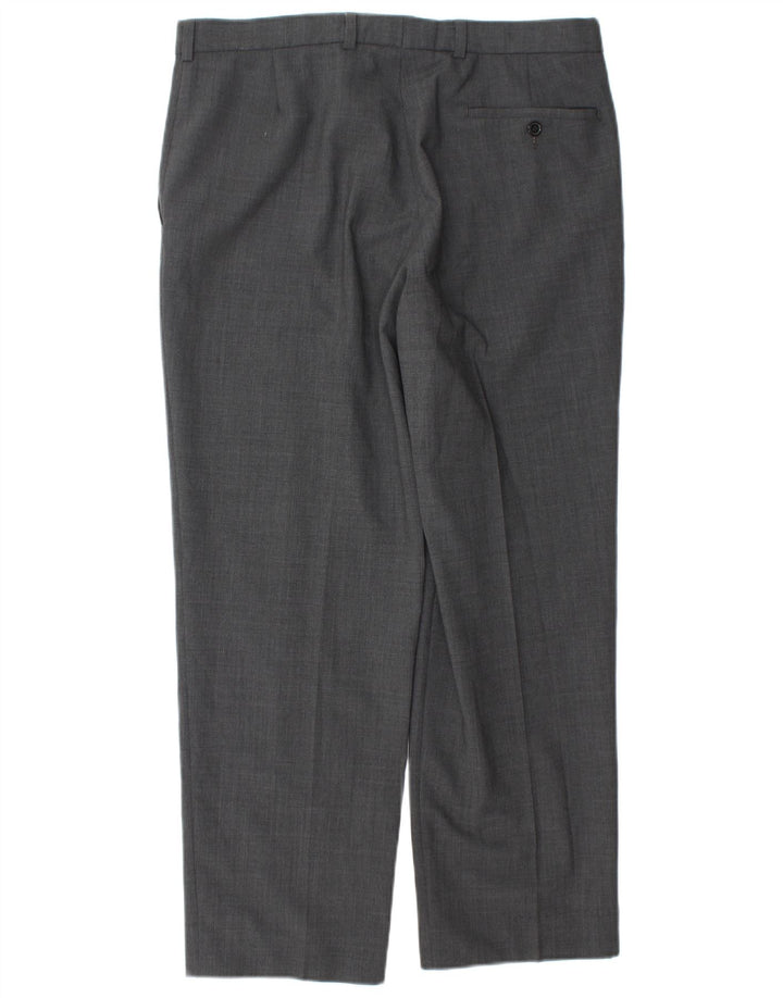 Pantaloni da abito da uomo Marks & Spencer W34 L29 Poliestere grigio