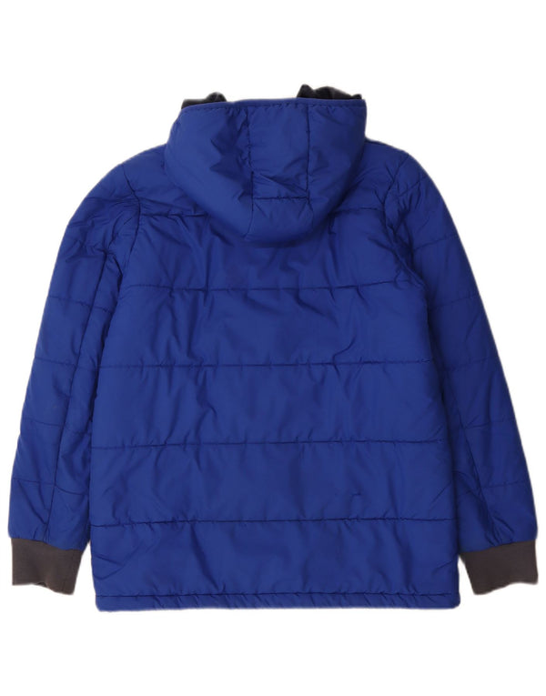 Giacca imbottita con cappuccio Adidas da ragazzo 13-14 anni in poliestere color block blu