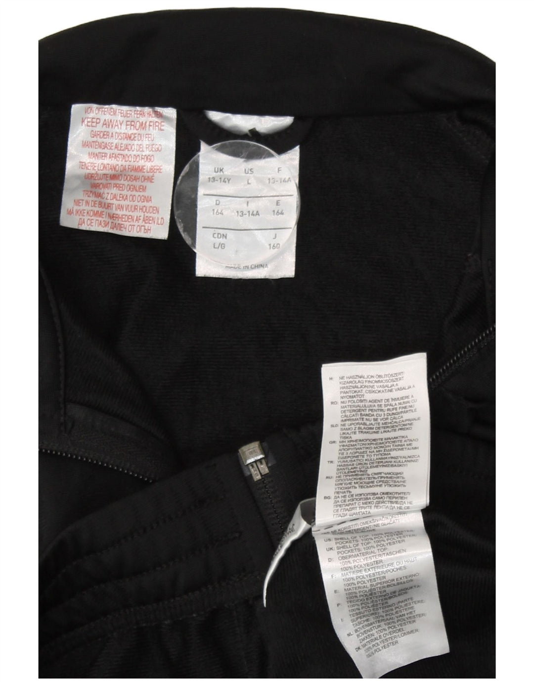 Giacca Tuta Adidas Bambina 13-14 Anni Poliestere Nera Sportiva