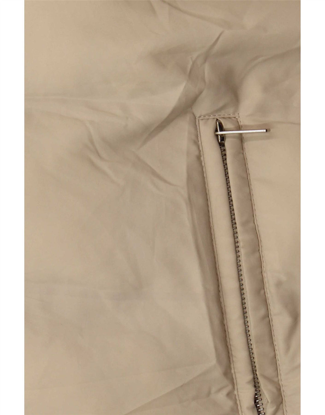 Gilet imbottito con cappuccio lungo da donna Zara UK 14 Poliestere beige medio