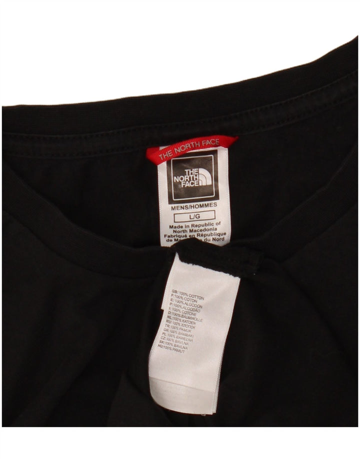 The North Face Maglietta grafica da uomo a maniche lunghe grande in cotone nero