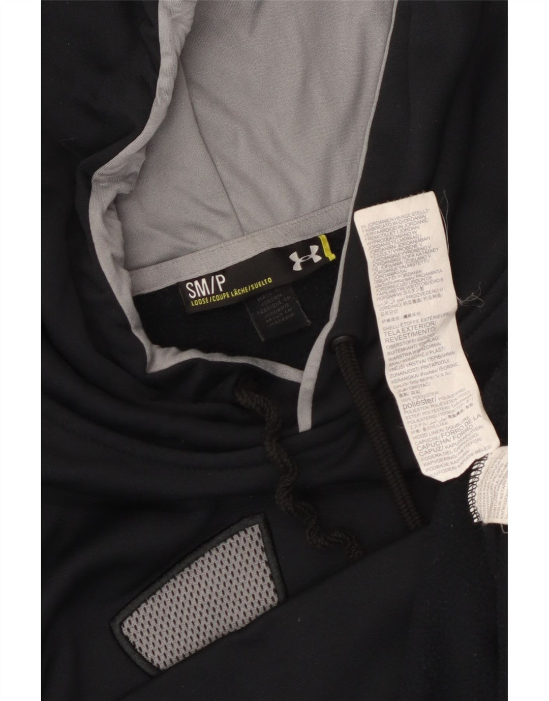 Felpa con cappuccio grafica da uomo UNDER ARMOUR piccola in poliestere nero