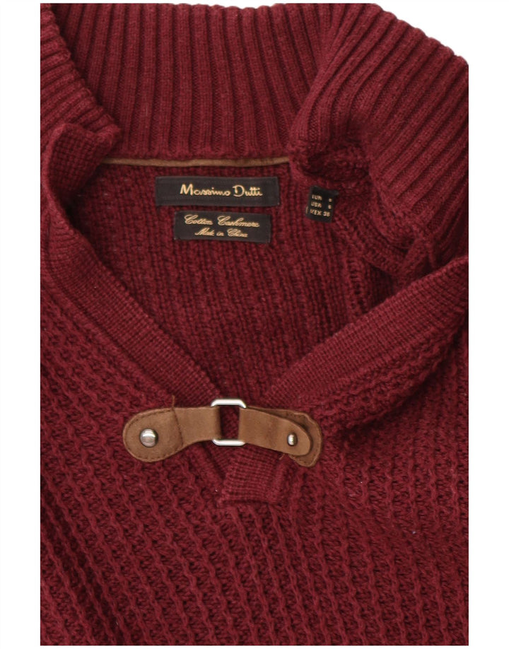 Maglione da uomo a collo alto Massimo Dutti piccolo in cotone bordeaux