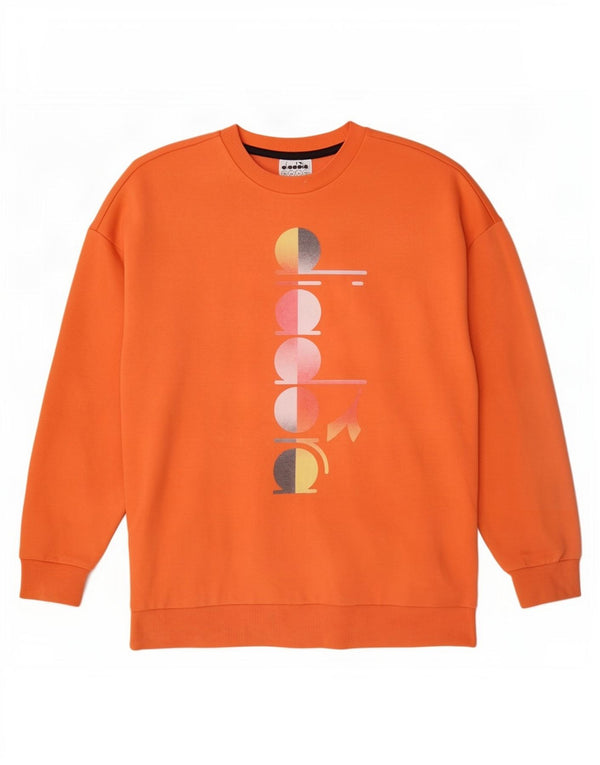 Felpa grafica da donna Diadora Jumper UK 20 2XL Cotone arancione