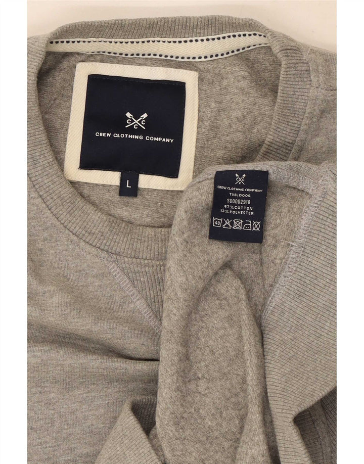 Crew Clothing Felpa da uomo Maglione grande in cotone grigio