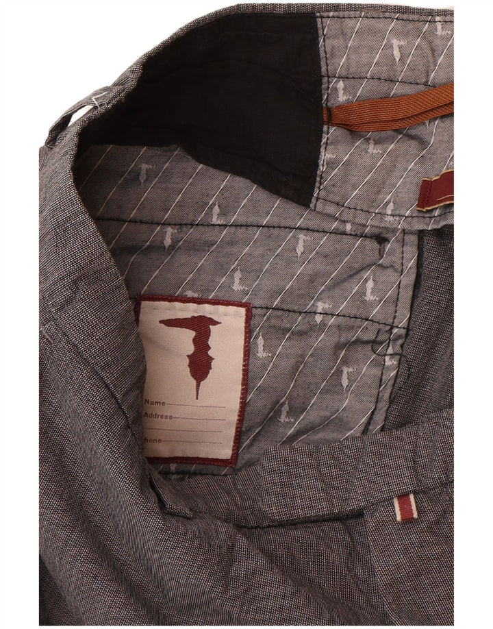 Pantaloni da Abito Dritti Donna Trussardi W33 L30 Cotone Grigio