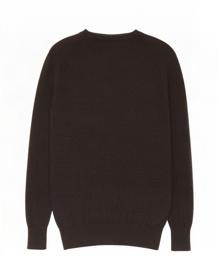 Maglione da uomo con scollo a V Superdry, grande cotone marrone