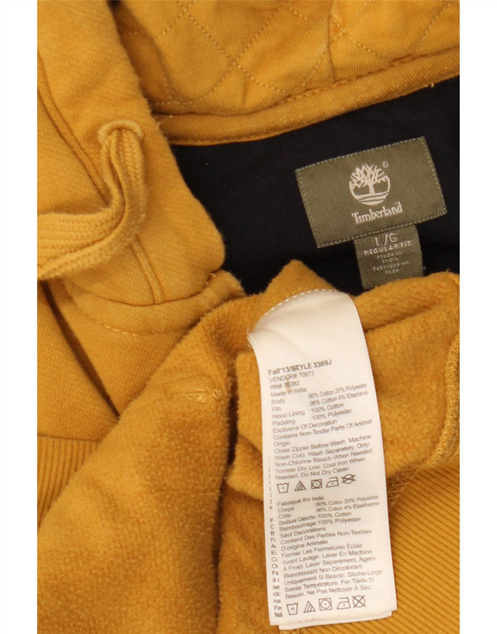 TIMBERLAND Maglione con cappuccio con zip grafica vestibilità regolare da uomo grande cotone giallo