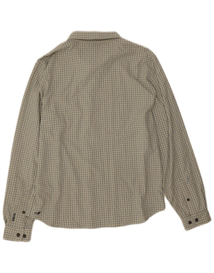 Camicia da uomo Adidas Large in poliestere a quadri beige
