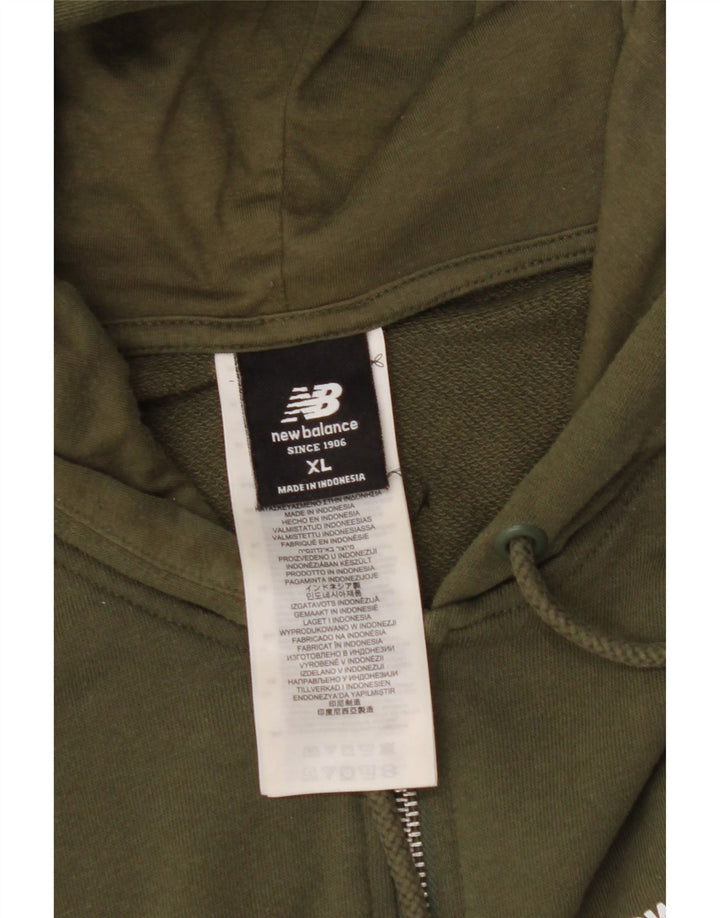 Maglione con cappuccio e zip da uomo NEW BALANCE XL in cotone kaki