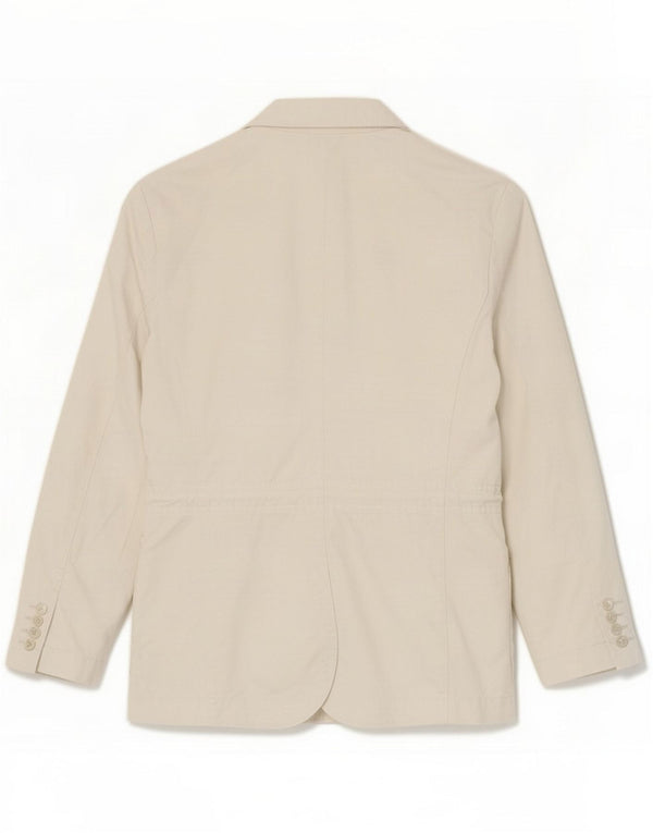 Roccobarocco Womens Short Sleeve Blazer Jacket IT 42 Medium White Cotton