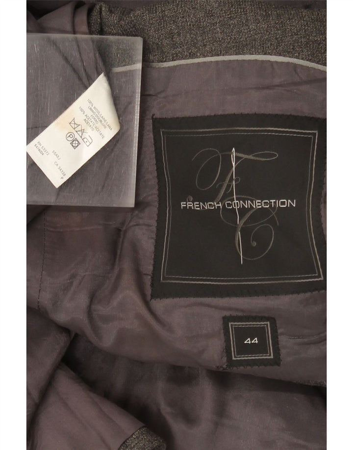 Giacca blazer da uomo a 2 bottoni French Connection UK 44 2XL Lana grigia