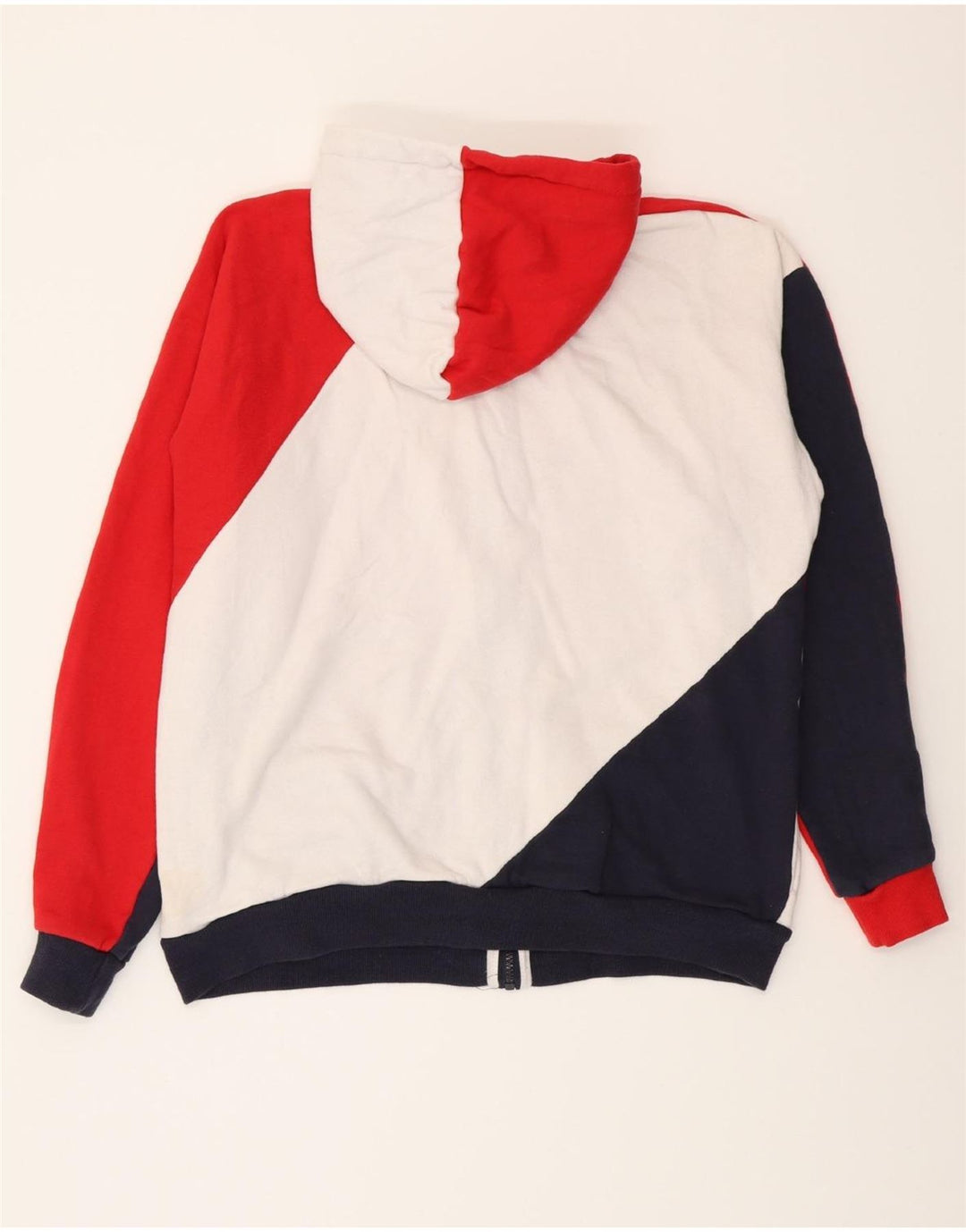 FILA Mens Graphic Zip Hoodie Sweater Medium Multicoloured Colourblock Vintage Fila and Second-Hand Fila from Messina Hembry 