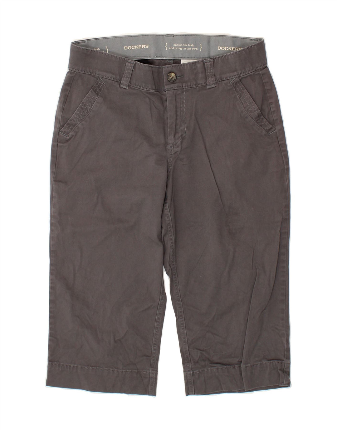 DOCKERS Womens Straight Capri Trousers US 8 Medium W32 L18 Grey Cotton Vintage Dockers and Second-Hand Dockers from Messina Hembry 