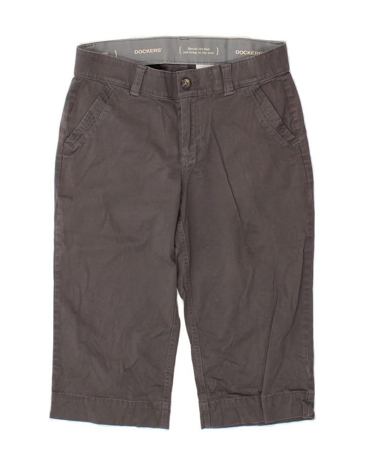 DOCKERS Womens Straight Capri Trousers US 8 Medium W32 L18 Grey Cotton Vintage Dockers and Second-Hand Dockers from Messina Hembry 