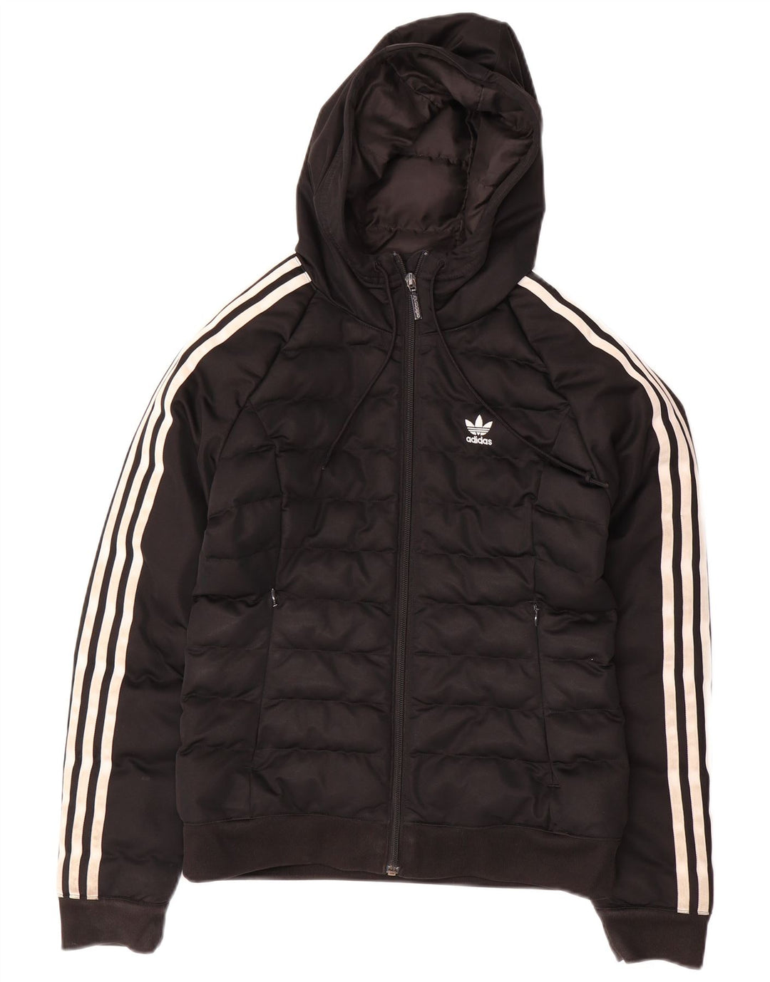 Giacca imbottita con cappuccio da donna ADIDAS UK 12 medio nero poliestere