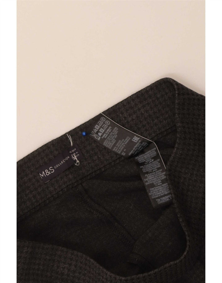 Pantaloni da donna Marks & Spencer UK 10 Small W26 L26 Pied de poule grigio