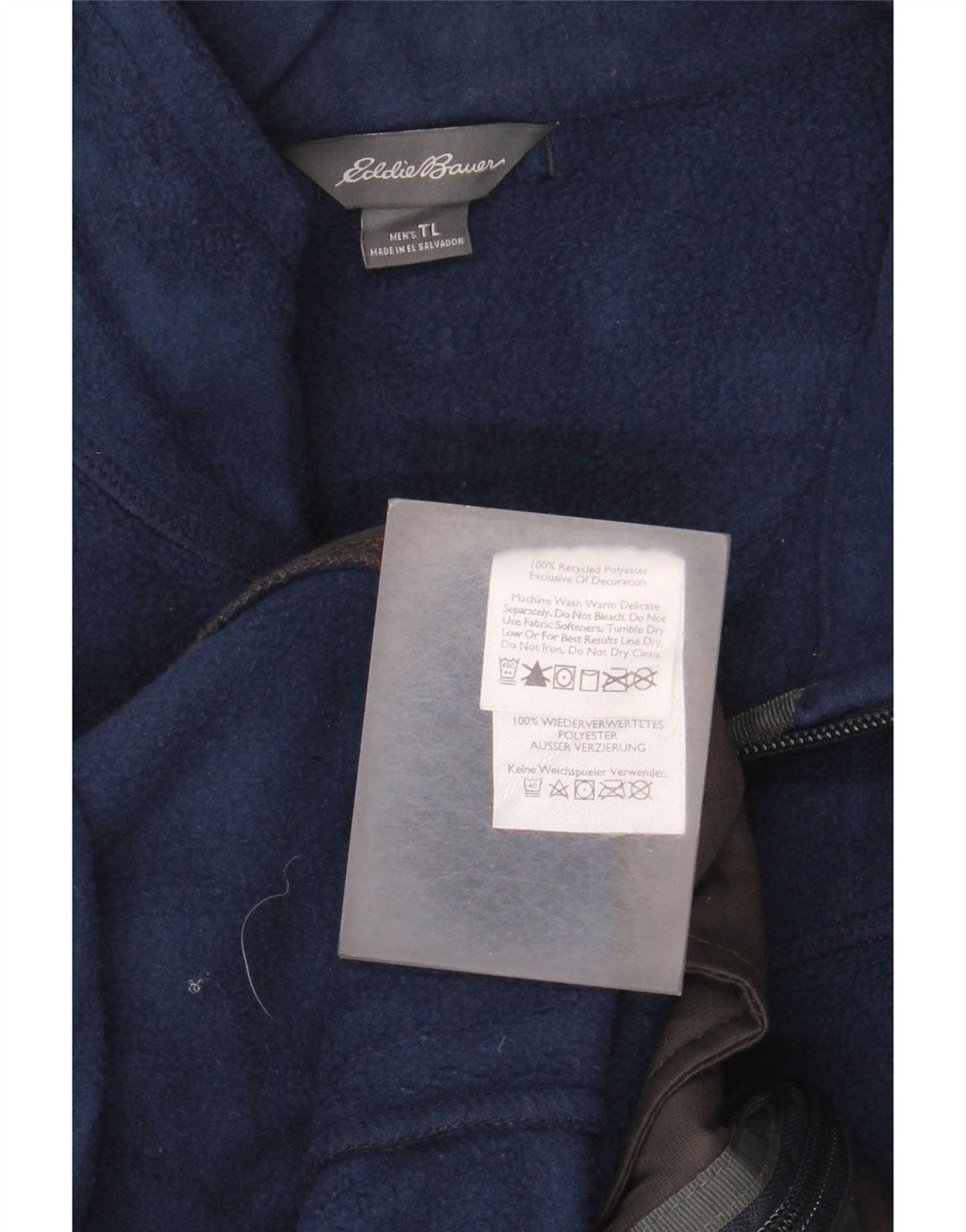 Gilet in pile da uomo Eddie Bauer UK 40 grande poliestere blu navy