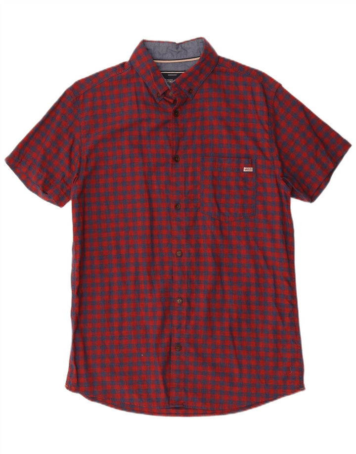 Camicia a maniche corte da uomo Jack & Jones grande in cotone a quadretti rossi