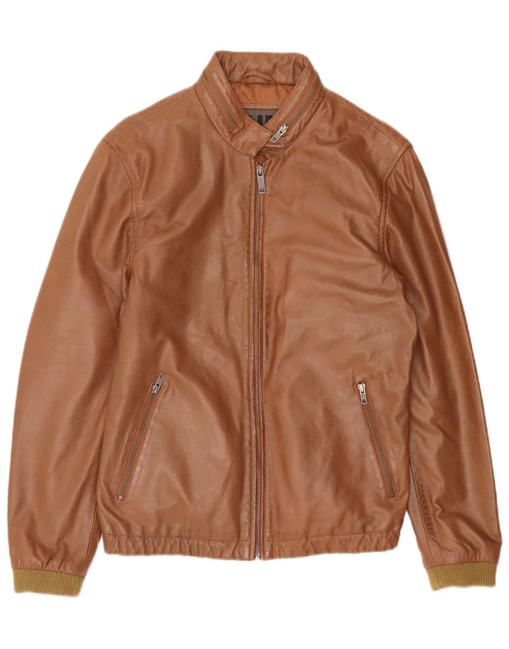 Giacca in pelle bomber da uomo AIM EU 50 grande in pelle marrone