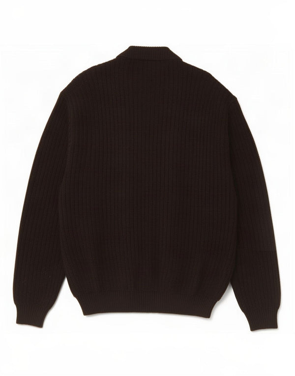 Maglione cardigan da uomo Malagrida XL in lana marrone
