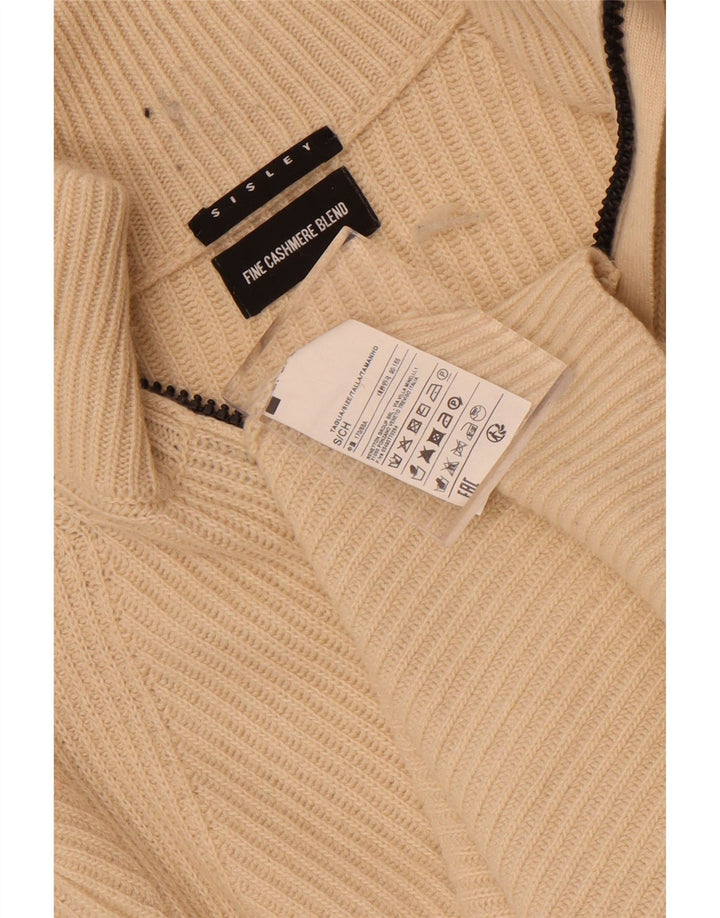 Maglione da uomo Sisley con zip e collo piccolo in poliammide bianco sporco
